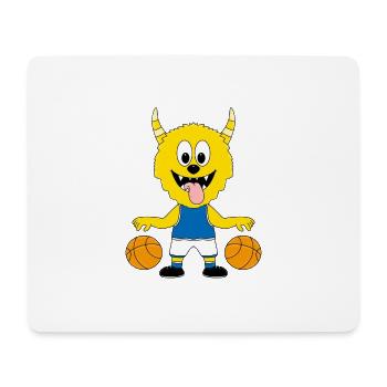 BASKETBALL - SPORT - MONSTER - TIER - KIND - BABY - Mousepad (Querformat) - Weiß - Vorne
