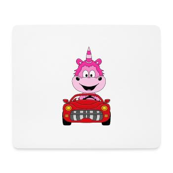 AUTO - CABRIO - EINHORN - KIND - BABY - TIERISCH - Mousepad (Querformat) - Weiß - Vorne
