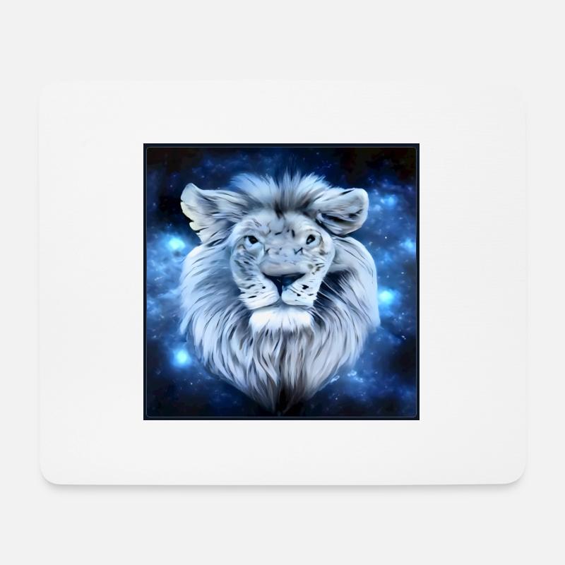 SURREALER LÖWE 2 - Mousepad (Querformat) - Weiß