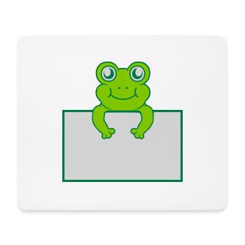 Texte présent bouclier de grenouille - Tapis de souris (format paysage) - blanc - Devant