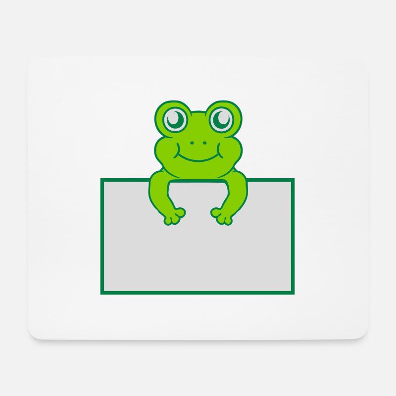 Text präsentieren Frosch Schild - Mousepad (Querformat) - Weiß