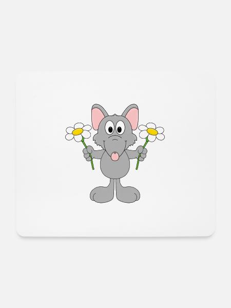 BLUMEN - RATTE - TIER - KIND - BABY - TIERISCH - Mousepad (Querformat) - Weiß