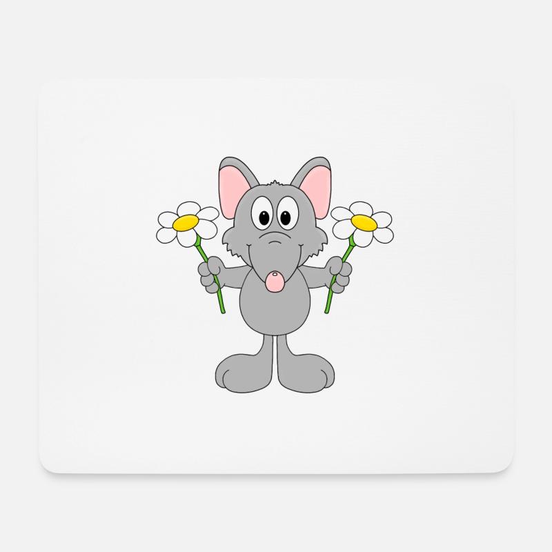 BLUMEN - RATTE - TIER - KIND - BABY - TIERISCH - Mousepad (Querformat) - Weiß