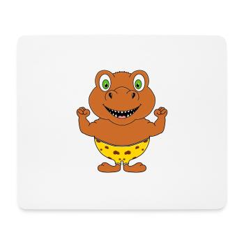 DINO - DINOSAURIER - T-REX - MUSKELN - FITNESS - Mousepad (Querformat) - Weiß - Vorne