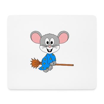 MAUS - HEXE - HEXENBESEN - HALLOWEEN - BABY - Mousepad (Querformat) - Weiß - Vorne
