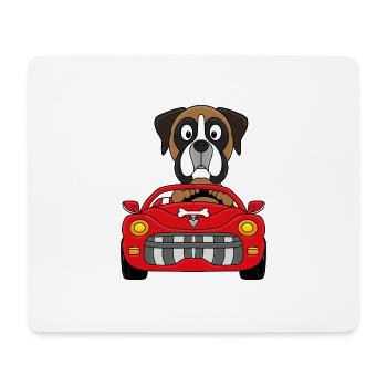 BOXER - HUND - AUTO - TIER - KIND - BABY - Mousepad (Querformat) - Weiß - Vorne