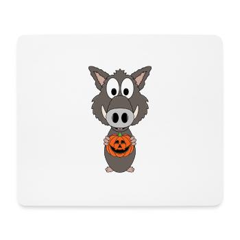 HALLOWEEN - KÜRBIS - WILDSCHWEIN - TIER - KIND - Mousepad (Querformat) - Weiß - Vorne