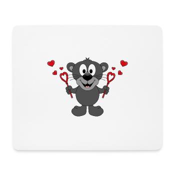 SEIFENBLASEN - LIEBE - PANTHER - TIERISCH - BABY - Mousepad (Querformat) - Weiß - Vorne