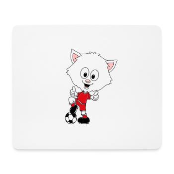 FUßBALL - SPORT - FUßBALLSPIELER - KATZE - BABY - Mousepad (Querformat) - Weiß - Vorne