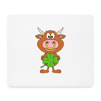 KLEEBLATT - GLÜCKSBRINGER - GLÜCK - STIER - BULLE - Mousepad (Querformat) - Weiß - Vorne