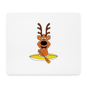 KAJAK - KANU - WASSERSPORT - REH - KIND - BABY - Mousepad (Querformat) - Weiß - Vorne