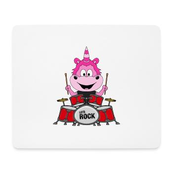 SCHLAGZEUG - EINHORN - MUSIK - TIER - KIND - BABY - Mousepad (Querformat) - Weiß - Vorne