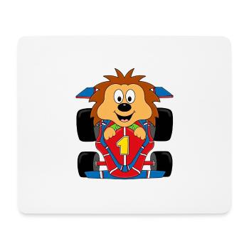 IGEL - AUTORENNEN - AUTO - TIER - KIND - BABY - Mousepad (Querformat) - Weiß - Vorne