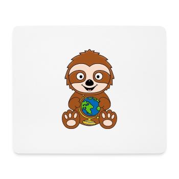 FAULTIER - WELT - GLOBUS - ERDE - KIND - BABY - Mousepad (Querformat) - Weiß - Vorne