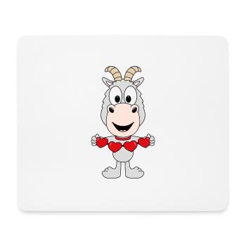 ZIEGE - LIEBE - LOVE - TIER - KIND - BABY - Mousepad (Querformat) - Weiß - Vorne