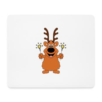 REH - RENTIER - WUNDERKERZEN - NEUJAHR - SILVESTER - Mousepad (Querformat) - Weiß - Vorne
