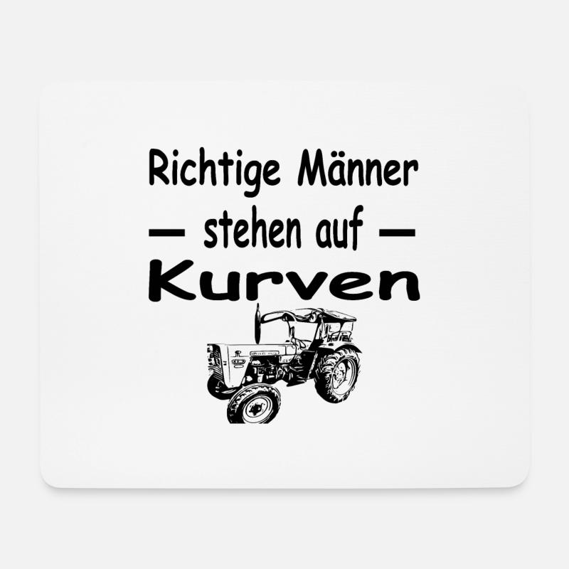 Traktor - Mousepad (Querformat) - Weiß