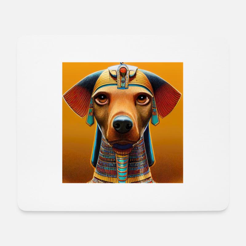 Ägyptischer Hund - Mousepad (Querformat) - Weiß