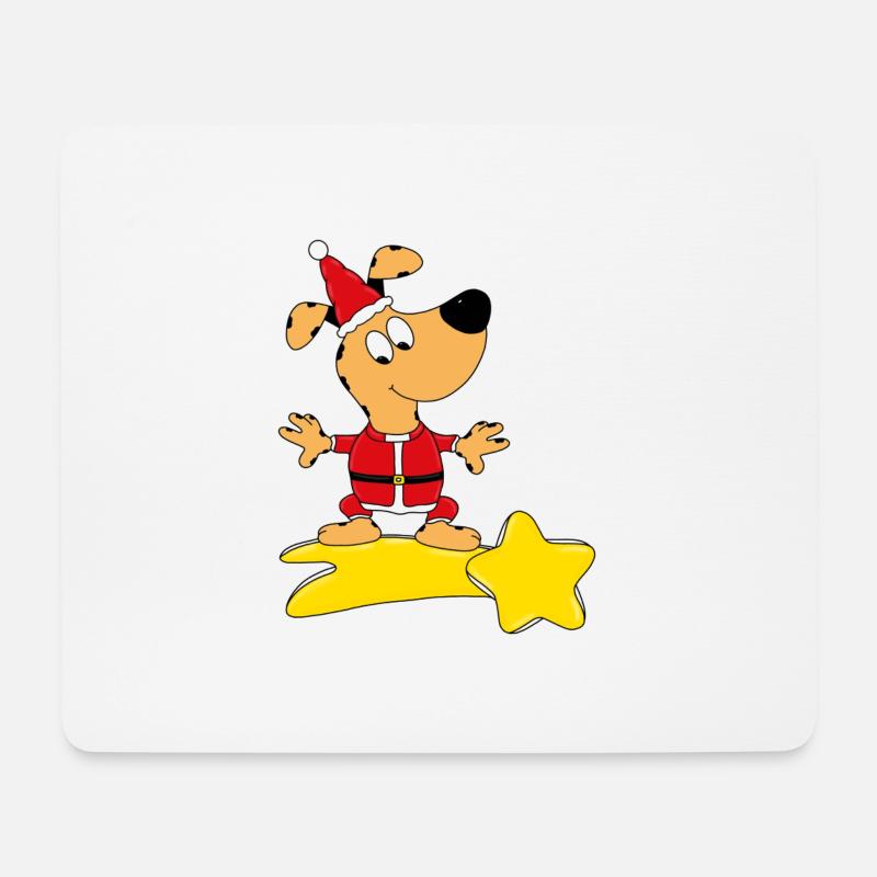 WEIHNACHTEN - HUND - STERNSCHNUPPE - KIND - BABY - Mousepad (Querformat) - Weiß