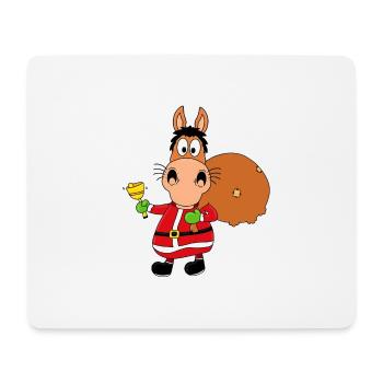 WEIHNACHTSMANN - PFERD - PONY - WEIHNACHTEN - KIND - Mousepad (Querformat) - Weiß - Vorne