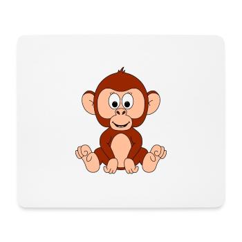 AFFE - TIER - KIND - BABY - TIERISCH - Mousepad (Querformat) - Weiß - Vorne