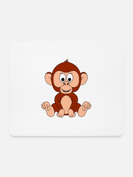 AFFE - TIER - KIND - BABY - TIERISCH - Mousepad (Querformat) - Weiß