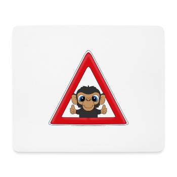 ACHTUNG SCHIMPANSE - AFFE - TIER - KIND - BABY - Mousepad (Querformat) - Weiß - Vorne