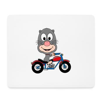 BIKER - MOTORRAD - MAULWURF - TIER - KIND - BABY - Mousepad (Querformat) - Weiß - Vorne