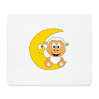 MOND - SCHAF - TIER - TIERISCH - KIND - BABY - Mousepad (Querformat) - Weiß - Vorne