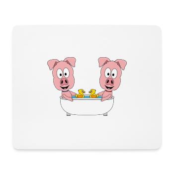 SCHWEINE - BADEWANNE - TIERE - KIND - BABY - Mousepad (Querformat) - Weiß - Vorne