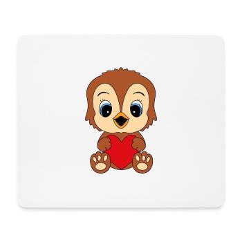 EULE - LIEBE - LOVE - TIER - KIND - BABY - VOGEL - Mousepad (Querformat) - Weiß - Vorne