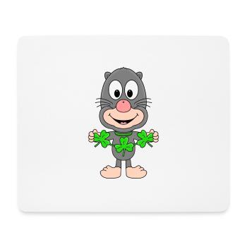 KLEEBLATT - MAULWURF - GLÜCK - TIER - KIND - BABY - Mousepad (Querformat) - Weiß - Vorne