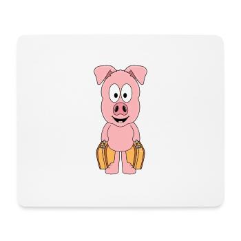 KOFFER - REISE - URLAUB - SCHWEIN - FERIEN - TIER - Mousepad (Querformat) - Weiß - Vorne