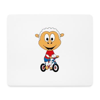 FAHRRAD - RAD - SCHAF - TIER - SPORT - KIND - BABY - Mousepad (Querformat) - Weiß - Vorne