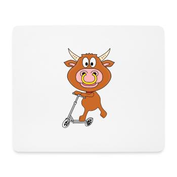 BULLE - RIND - STIER - KUH - ROLLER - TIER - KIND - Mousepad (Querformat) - Weiß - Vorne