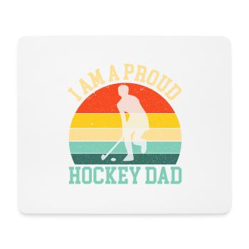 papa hockeyeur fier d'être papa hockey - Tapis de souris (format paysage) - blanc - Devant