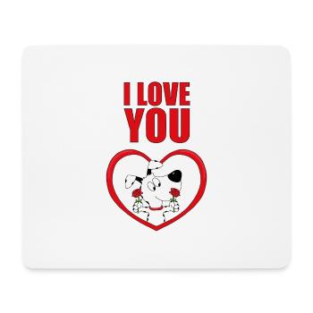 HUND - LIEBE - HERZ - I LOVE YOU - TIER - TIERISCH - Mousepad (Querformat) - Weiß - Vorne