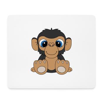 AFFE - SCHIMPANSE - TIER - TIERISCH - KIND - BABY - Mousepad (Querformat) - Weiß - Vorne