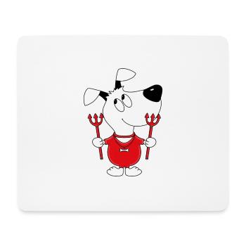 HUND - TEUFEL - TIER - TIERLIEB - TIERISCH - Mousepad (Querformat) - Weiß - Vorne