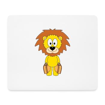 LÖWE - KOFFER - REISE - URLAUB - FERIEN - TIERISCH - Mousepad (Querformat) - Weiß - Vorne