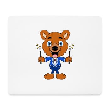ZAUBERER - BÄR - TEDDY - TEDDYBÄR - ZAUBERN - Mousepad (Querformat) - Weiß - Vorne