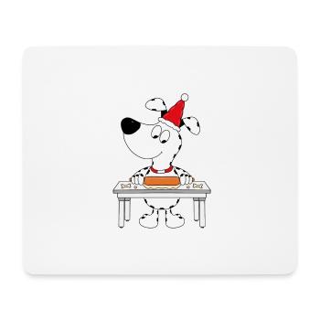 HUND - WEIHNACHTSBÄCKEREI - KEKSE BACKEN - TIER - Mousepad (Querformat) - Weiß - Vorne