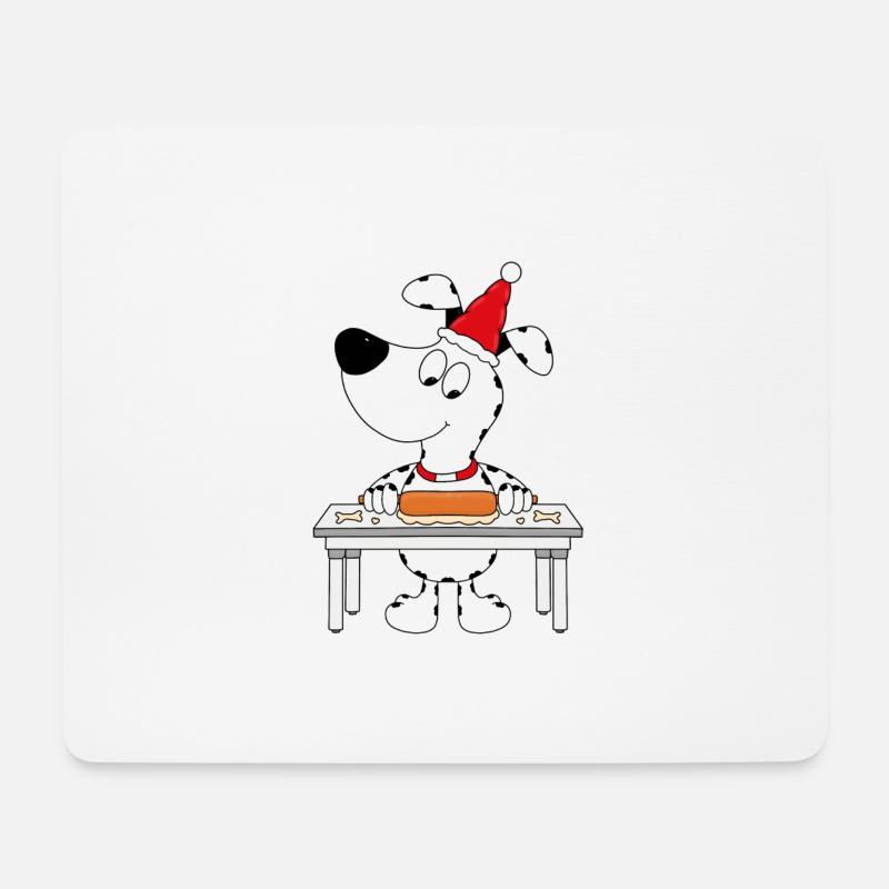 HUND - WEIHNACHTSBÄCKEREI - KEKSE BACKEN - TIER - Mousepad (Querformat) - Weiß