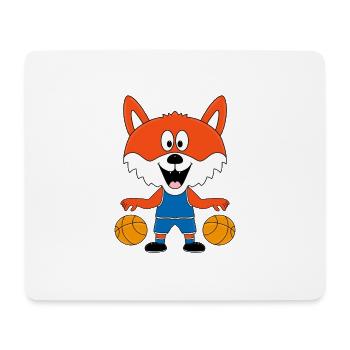 BASKETBALL - SPORT - FUCHS - TIER - KIND - BABY - Mousepad (Querformat) - Weiß - Vorne