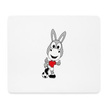 FUßBALL - SPORT - ESEL - TIER - TIERISCH - KIND - Mousepad (Querformat) - Weiß - Vorne