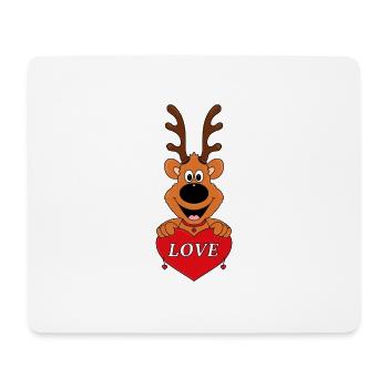 REH - RENTIER - LIEBE - LOVE - HERZ - TIERLIEB - Mousepad (Querformat) - Weiß - Vorne