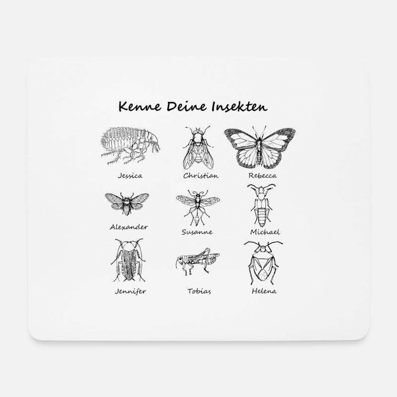 kenne deine insekten - Mousepad (Querformat) - Weiß