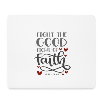 Christian Design Bon combat de la foi - Tapis de souris (format paysage) - blanc - Devant