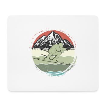 Ski Vintage Retro Mountain Skier Geschenk Lustiges Skifahren - Mousepad (Querformat) - Weiß - Vorne