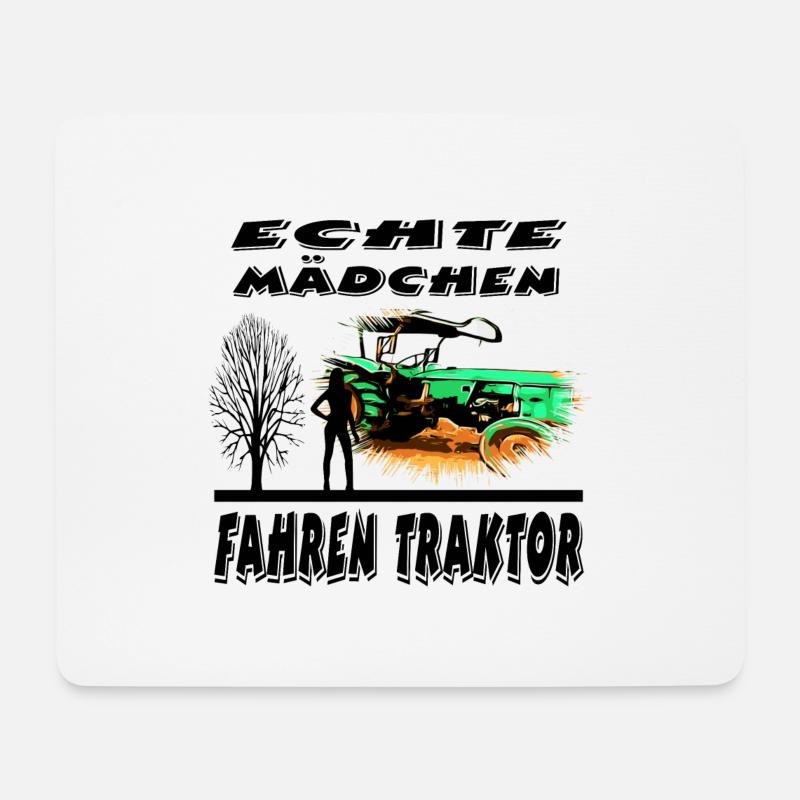 Traktor - Mousepad (Querformat) - Weiß